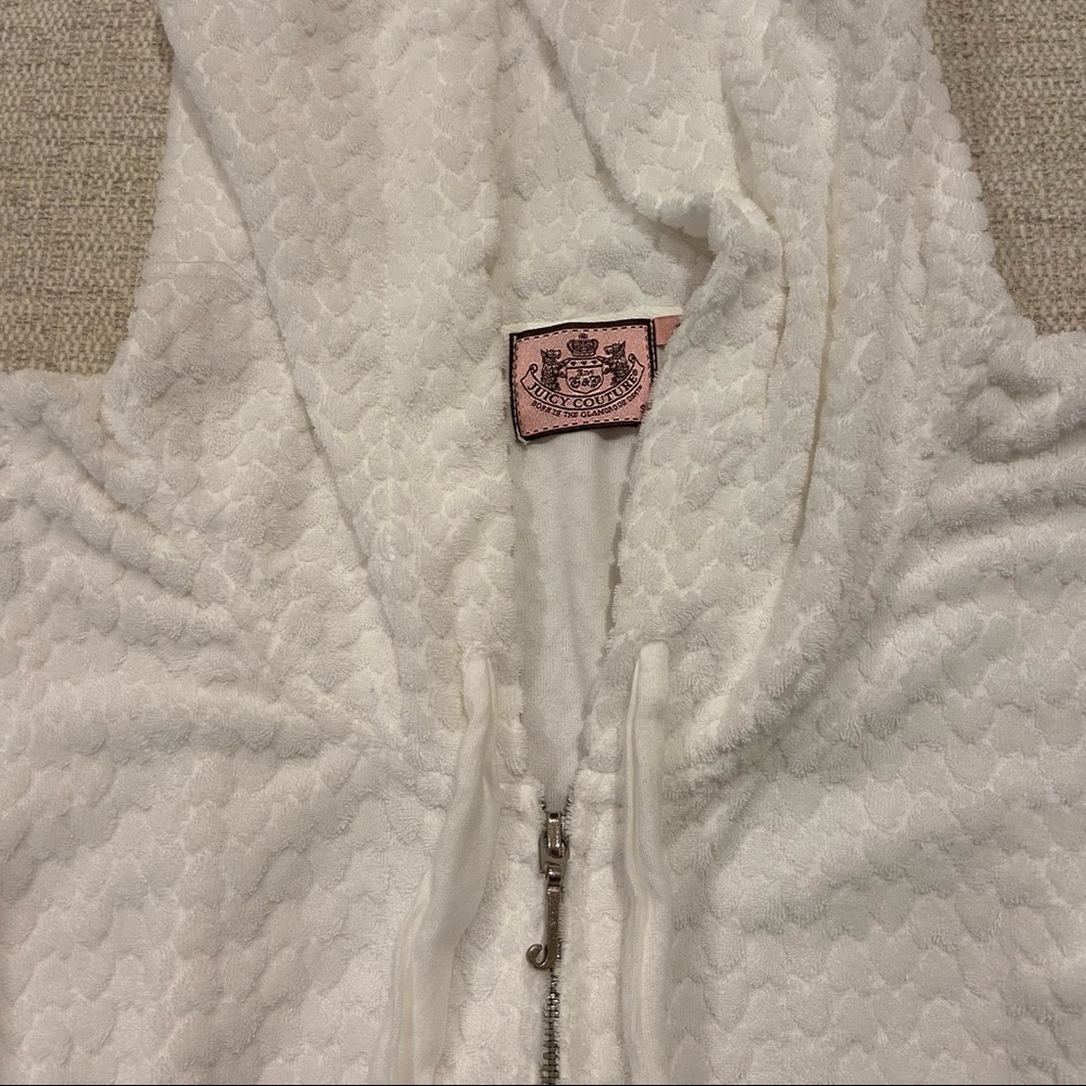 White Juicy Couture Capsleeve Zip-up Terrycloth hoodie in perfect condition
